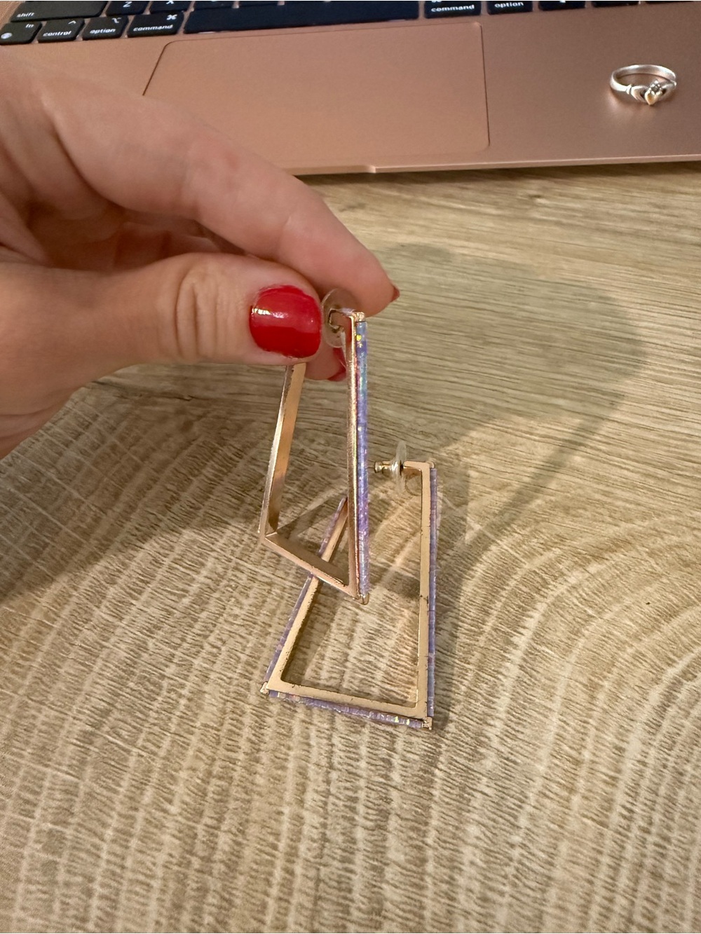 Kendra Scott Purple Iridescent & Rose gold Easton Earring